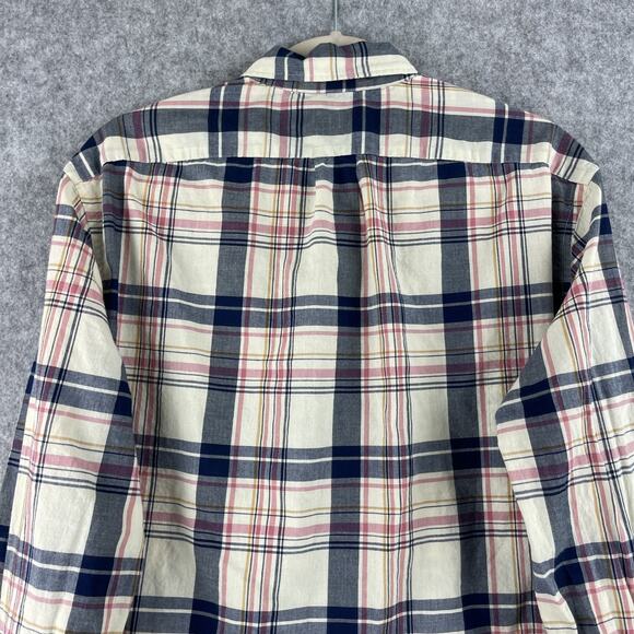 J Crew Shirt Mens Large Indian Madras Plaid Slim Fit Button Down Preppy - Picture 9 of 12